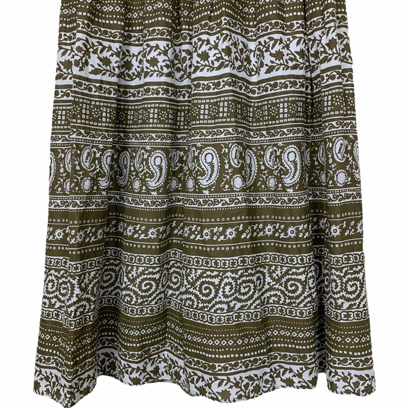 Halogen Boho Paisley Smocked Midi Hippie Skirt - Picture 4 of 7